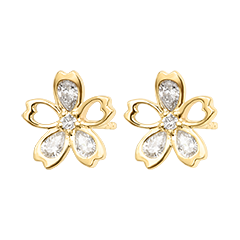 Fioréa oorstekers – 9 karaat geelgoud en synthetische diamanten