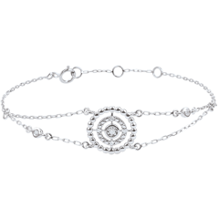 Bracelet Fleur de Sel - cercle - or blanc 9 carats et diamants
