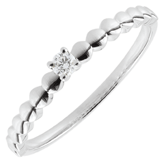 Bague Solitaire Bonbons d'or or blanc 18 carats