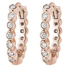 Salty Flower Hoop Earrings - Precious Foam - pink gold 18 carats and diamonds