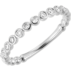 Salt Flower wedding ring - 9 carat white gold