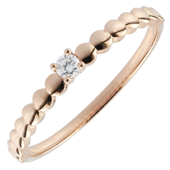 Ring Solitaire roségouden Bonbons - 0.05 karaat - 18 karaat roségoud