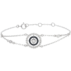 Armband Fleur de Sel - Cirkel - 9 karaat witgoud en zwarte Diamanten