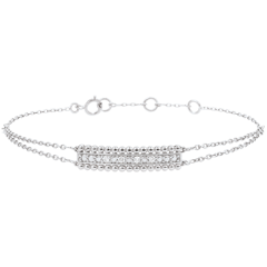 Armband Fleur de Sel - Zwei Ringe - Weißgold - 18 Karat