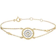 Brăţară Floare de Sare - cerc - aur galben de 9K şi diamante