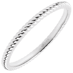 Anillo Cuerda de Oro - oro blanco 9 quilates