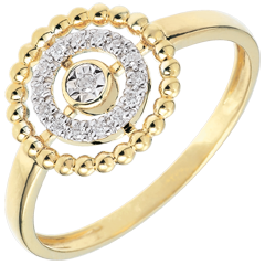 Anillo Flor de Sal - círculo - oro amarillo 18 quilates