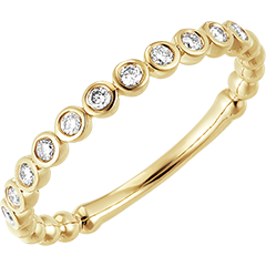 Anillo de bodas - Flor de Sal - oro amarillo 9 quilates