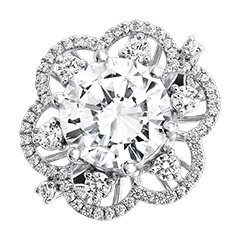 Floréa Ring – 18 karaat gerecycled witgoud en synthetische diamanten