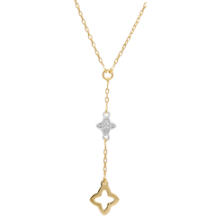 Collier Augusta - deux ors et diamants - or blanc et or jaune 9 carats