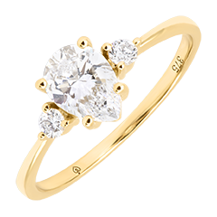 Bague Eloria – Or jaune 9 carats et diamants synthétiques