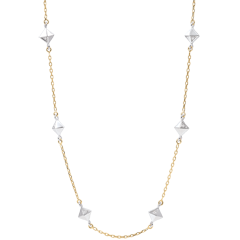 Collier Génèse - Diamants Bruts - or blanc et or jaune 18 carats