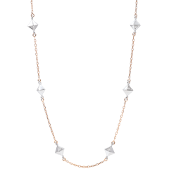 Collier Génèse - Diamants Bruts - or blanc et or rose 9 carats