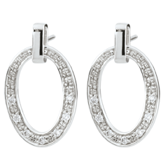 Boucles d'oreilles Ovalia - or blanc 9 carats