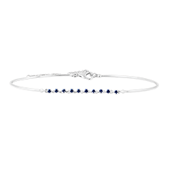 Bracelet Jonc Gracile - or blanc 9 carats et saphir