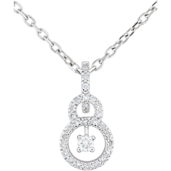 Pendentif or blanc 9 carats Scarlet - 31 diamants