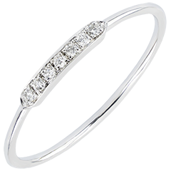 Bague de Fiançailles Abondance - Equillibrio - or blanc 9 carats et diamants