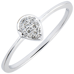 Bague Abondance - Précieuse Goutte - or blanc 18 carats et diamants