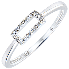 Bague Abondance - Vérité - or blanc 9 carats et diamants