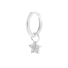 Boucle d'oreille Fraîcheur avec breloque étoile Fraîcheur - Mix l'étoile - or blanc 9 carats et diamants