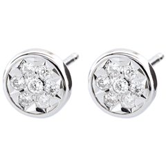 Boucles d'oreilles Elga puces - or blanc 9 carats