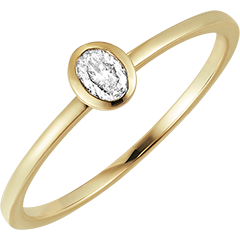 Bague Fraîcheur - Oval - or jaune 9 carats et diamant