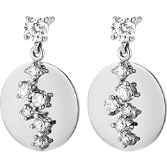 Boucles d'oreilles Fraîcheur - Andromède - or blanc 9 carats et diamants