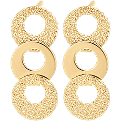 Boucles d'oreilles Puces Fraîcheur - Trio Circulus - or jaune 9 carats 