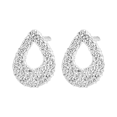 Boucles d'oreilles Puces Fraîcheur - Pira - or blanc 18 carats