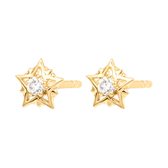Boucles d’oreilles puces Astréa – Or jaune 9 carats et diamants synthétiques
