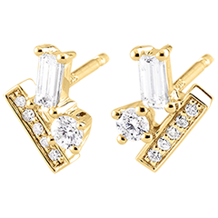 Boucles d'oreilles Diamants givrés - or jaune 9 carats