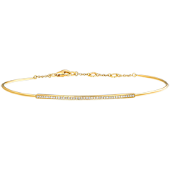 Freshness Bangle Bracelet - Precious Diamonds - yellow gold 18 carats and diamonds