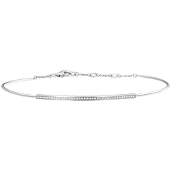 Bracelet Jonc Fraîcheur - Pléïade diamantée - or blanc 9 carats et diamants 