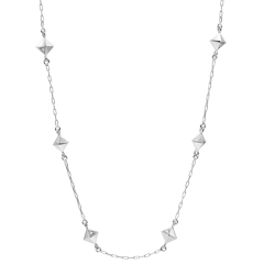 Necklace Genesis - Rough Diamonds - White Gold - 9 carat