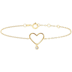 Freshness Bracelet - Diamond Heart - 18 carat yellow gold and diamond