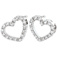 Boucles d'oreilles Coeurs Zadig or blanc 9 carats