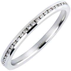 Alliance Origine - Perles de rosée - or blanc 9 carats et diamants
