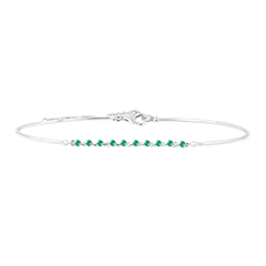Gracile Bangle - 18 carat white gold with emeralds