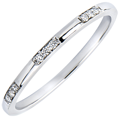 Alliance Origine - Demoiselle - or blanc 9 carats et diamants