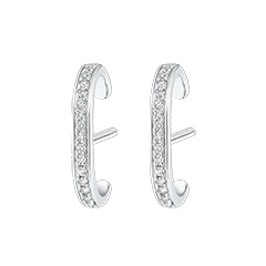 Boucles d'oreilles piercing hélix pavées Fraîcheur - Mini Ellis - or blanc 18 carats et diamants
