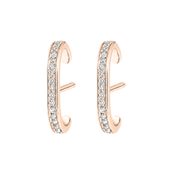 Boucles d'oreilles piercing hélix pavées Fraîcheur - Mini Ellis - or rose 9 carats et diamants