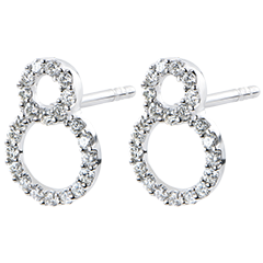 Boucles d'Oreilles Abondance - Infini- or blanc 9 carats et diamants