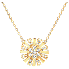 Freshness Necklace - Solar - 18 carat yellow gold and diamonds