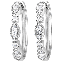 Freshness hoop earrings - Petites Pampilles - white gold 18 carats and diamonds