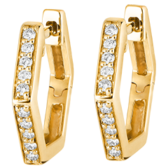 Freshness Hoop Earrings - Hexagonia - yellow gold 18 carats and diamonds