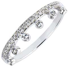 Bague Abondance - Majesté - or blanc 9 carats et diamants
