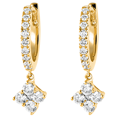 Freshness Semi-Paved Hoop Earrings - Dina - yellow gold 9 carats and diamonds