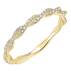 Bague Fraîcheur - Olympe diamantée- or jaune 9 carats et diamants