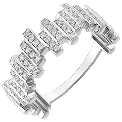 Bague Fraîcheur - Mélodie - or blanc 9 carats et diamants
