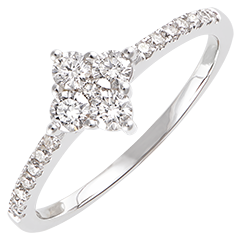 Bague Fraîcheur - Dina - or blanc 9 carats et diamants